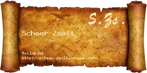 Scheer Zsolt névjegykártya